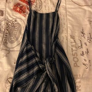 Blue and White lines jumpsuit